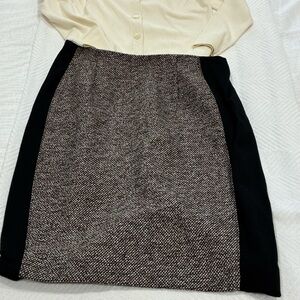 White House Black Market Black and cream